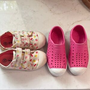 Pink Native and Cream C&J shoes